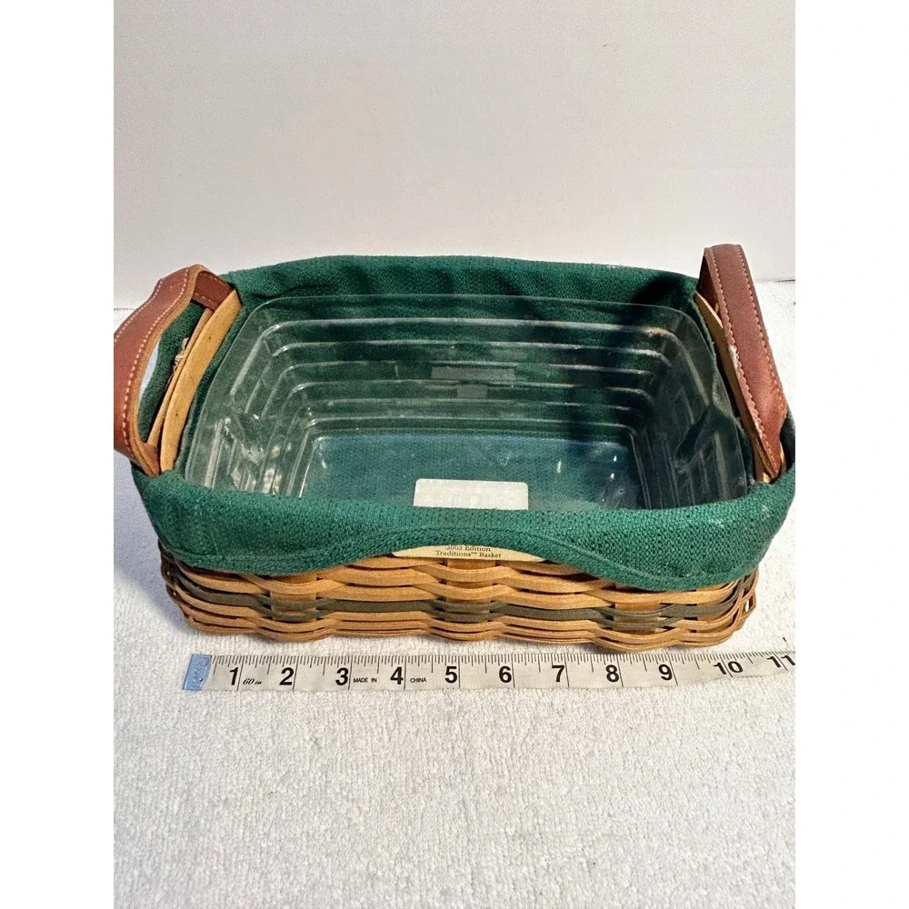 Longaberger 2002 Christmas Collection Traditions‎ Basket Green Liner Protector